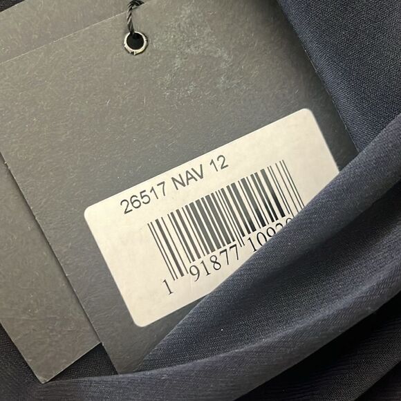 Mac Duggal Ieena 26517 Dress Foldover Off-The-Shoulder Slit Gown Navy Sz 12 NWT - Picture 5 of 9